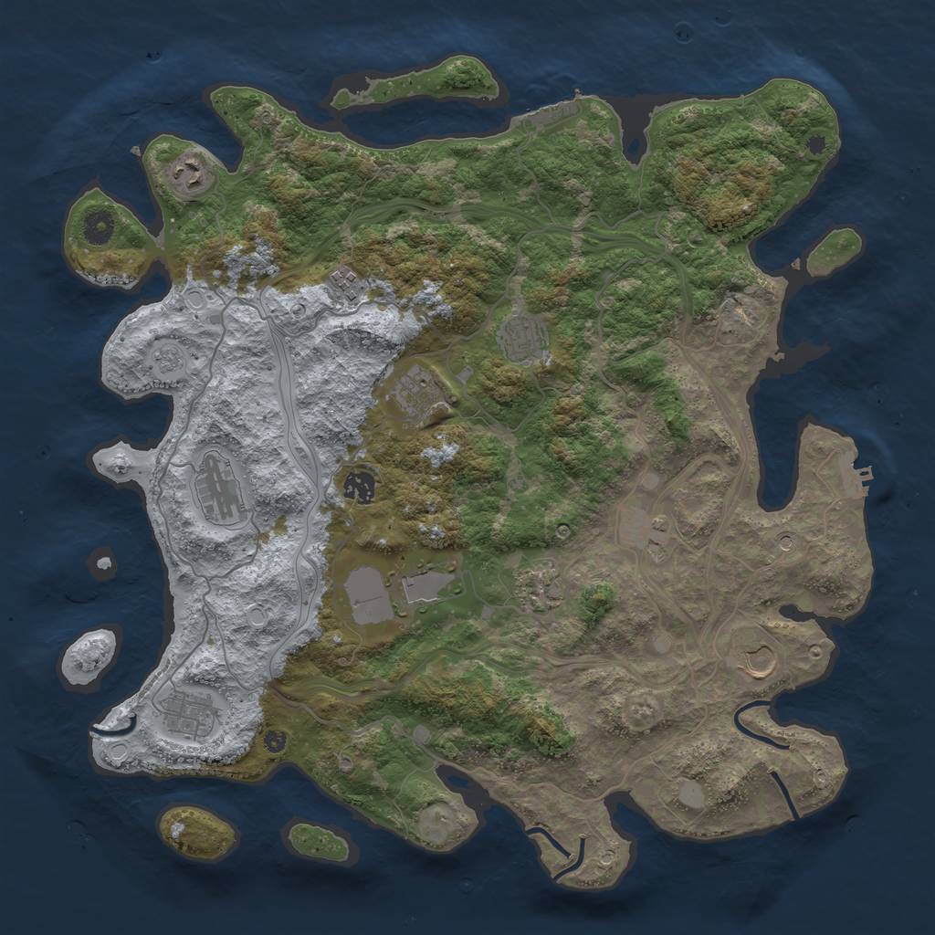 Rust Map: Procedural Map, Size: 4250, Seed: 1457024330, 18 Monuments