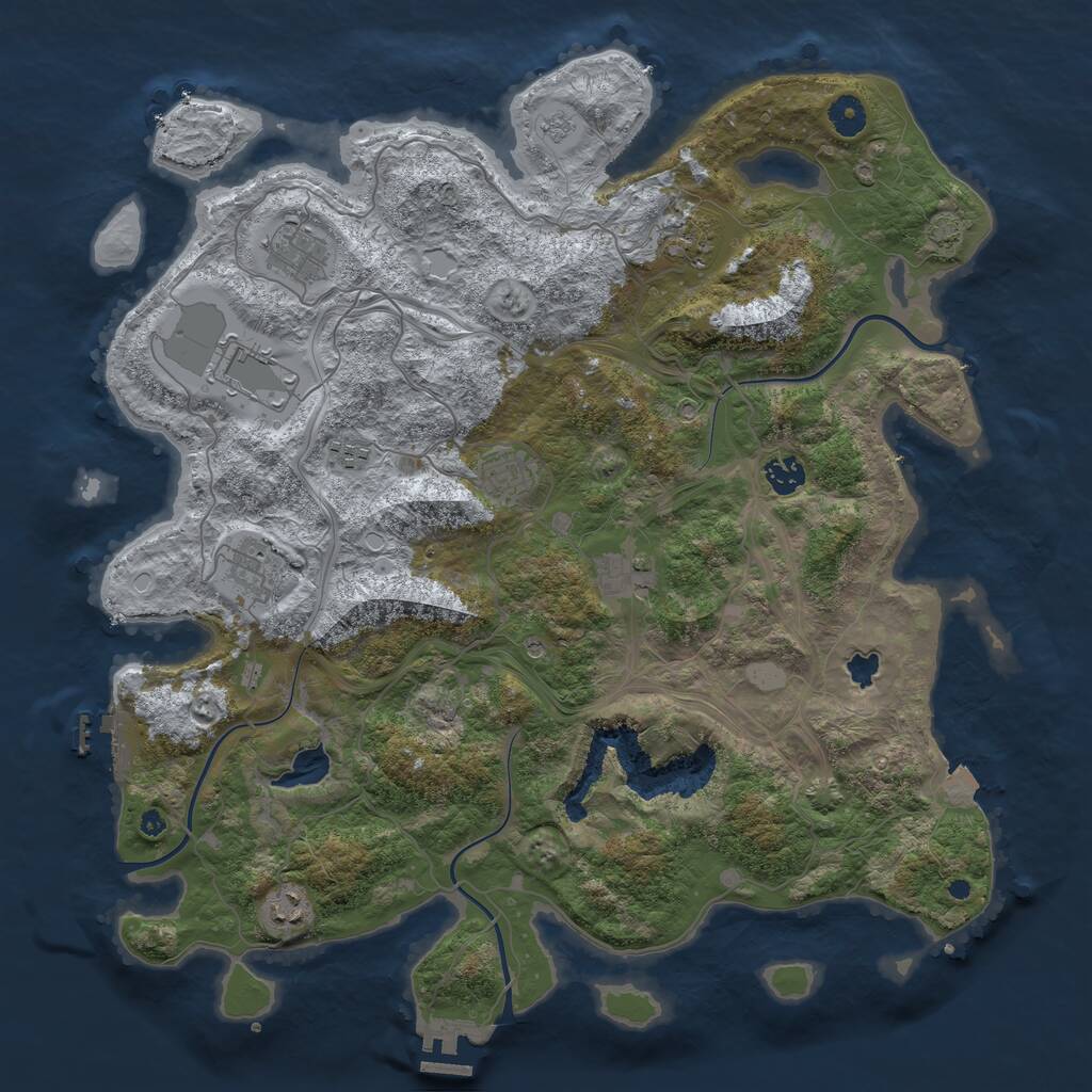 Rust Map: Procedural Map, Size: 4250, Seed: 1110997051, 15 Monuments