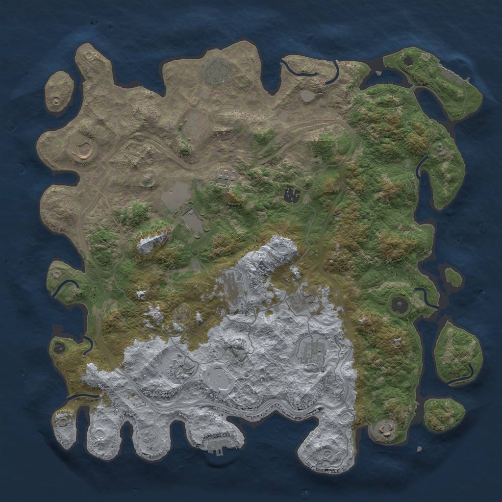 Rust Map: Procedural Map, Size: 4500, Seed: 2017672501, 18 Monuments