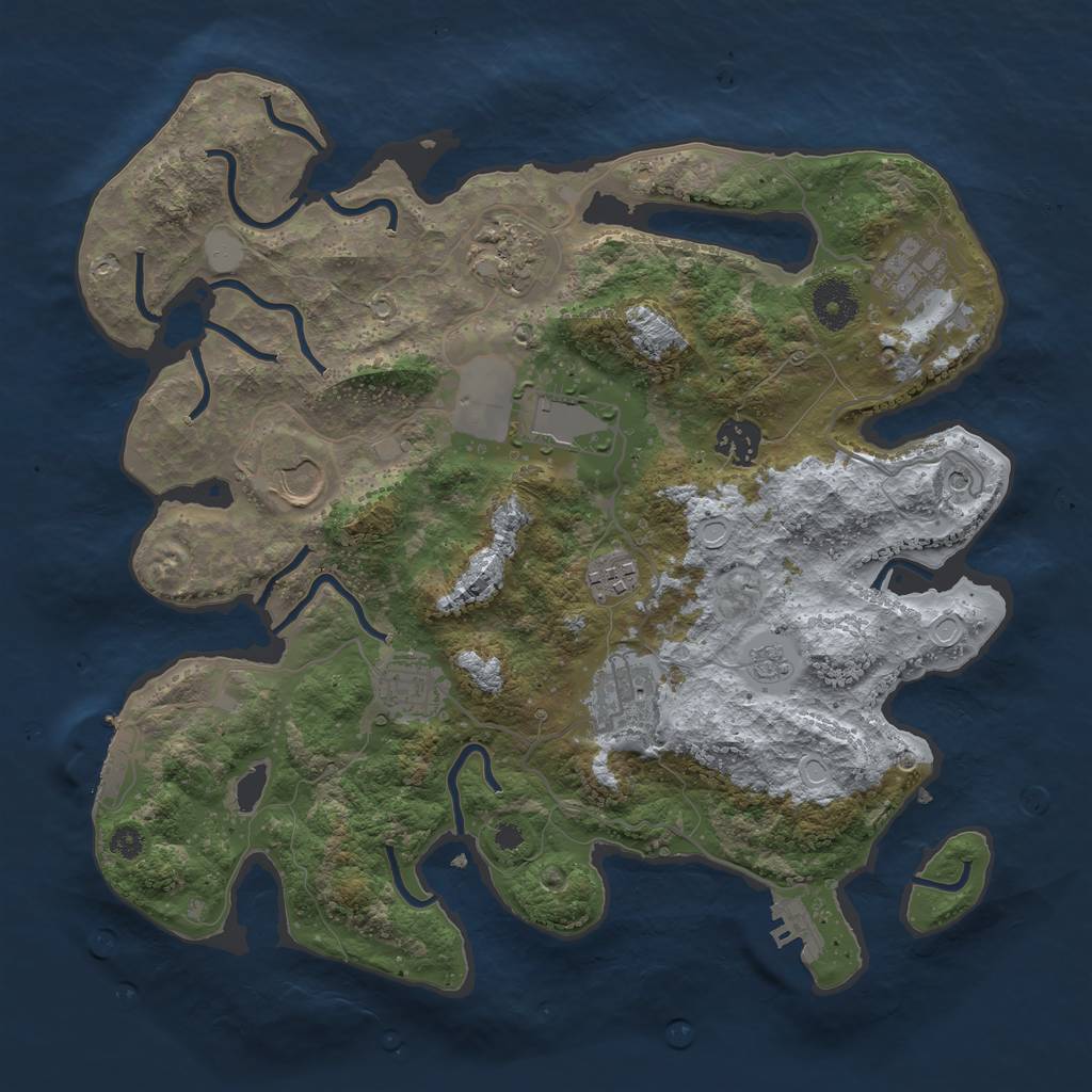 Rust Map: Procedural Map, Size: 3500, Seed: 147568513, 15 Monuments