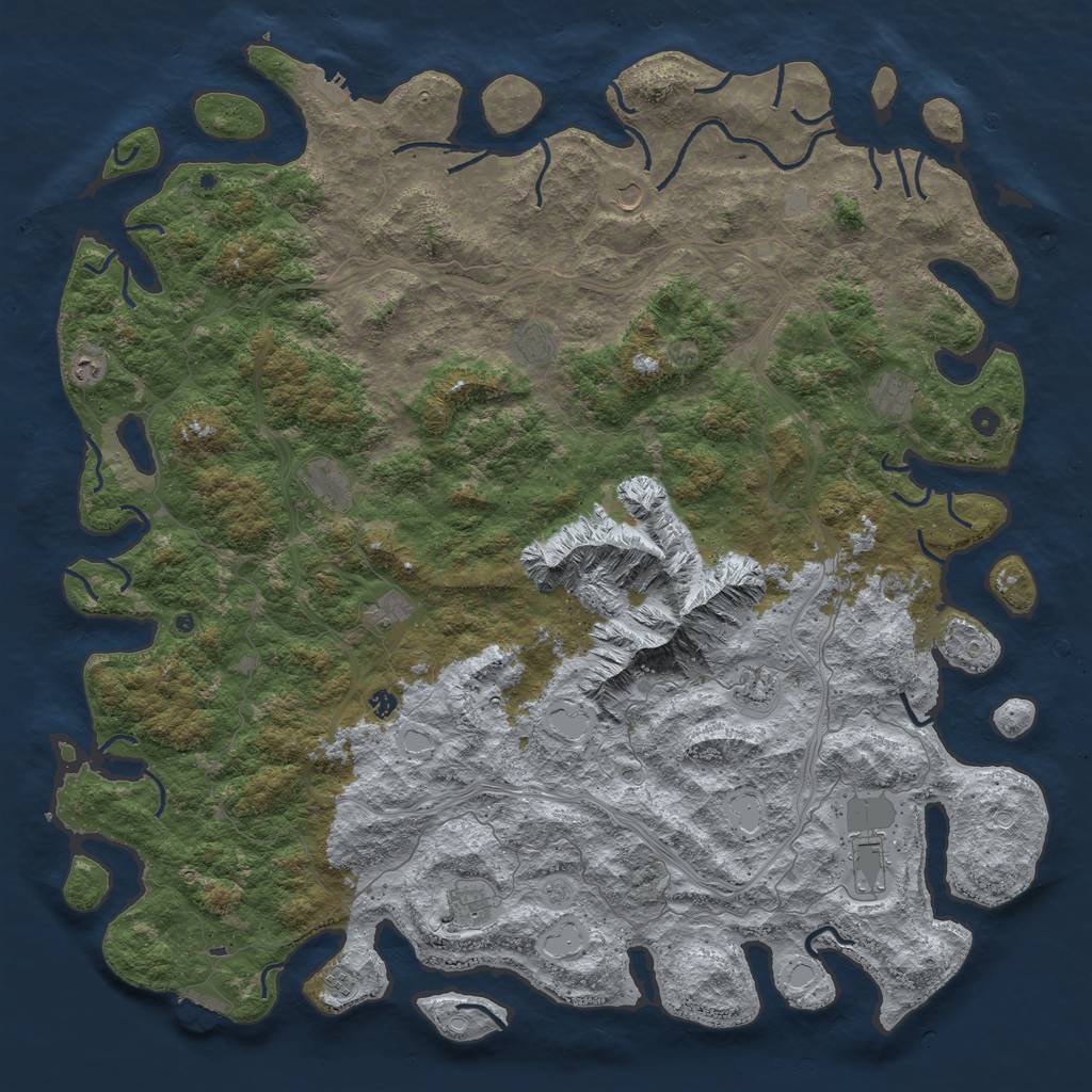 Rust Map: Procedural Map, Size: 6000, Seed: 1338, 18 Monuments