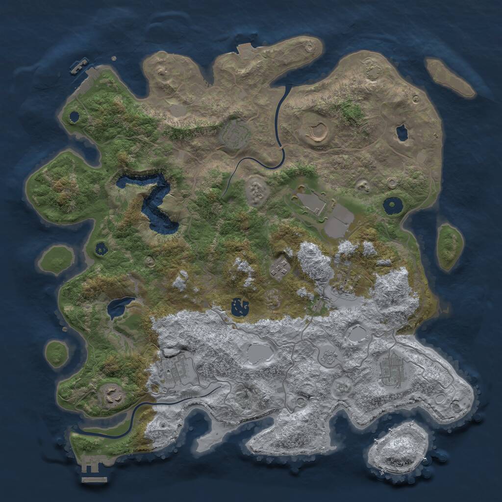 Rust Map: Procedural Map, Size: 4000, Seed: 886015839, 15 Monuments