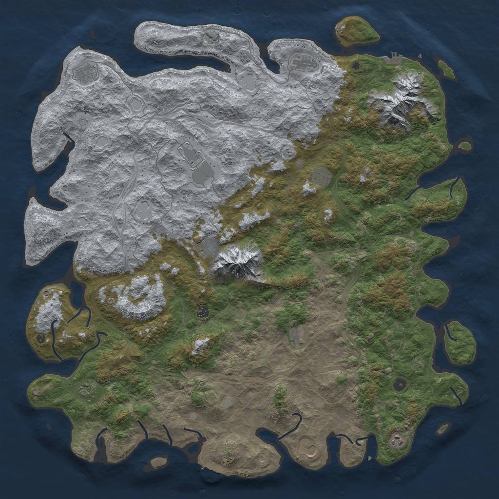 Rust Map: Procedural Map, Size: 6000, Seed: 36379722, 18 Monuments