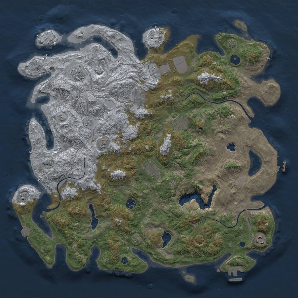 Rust Map: Procedural Map, Size: 4500, Seed: 9653935, 14 Monuments