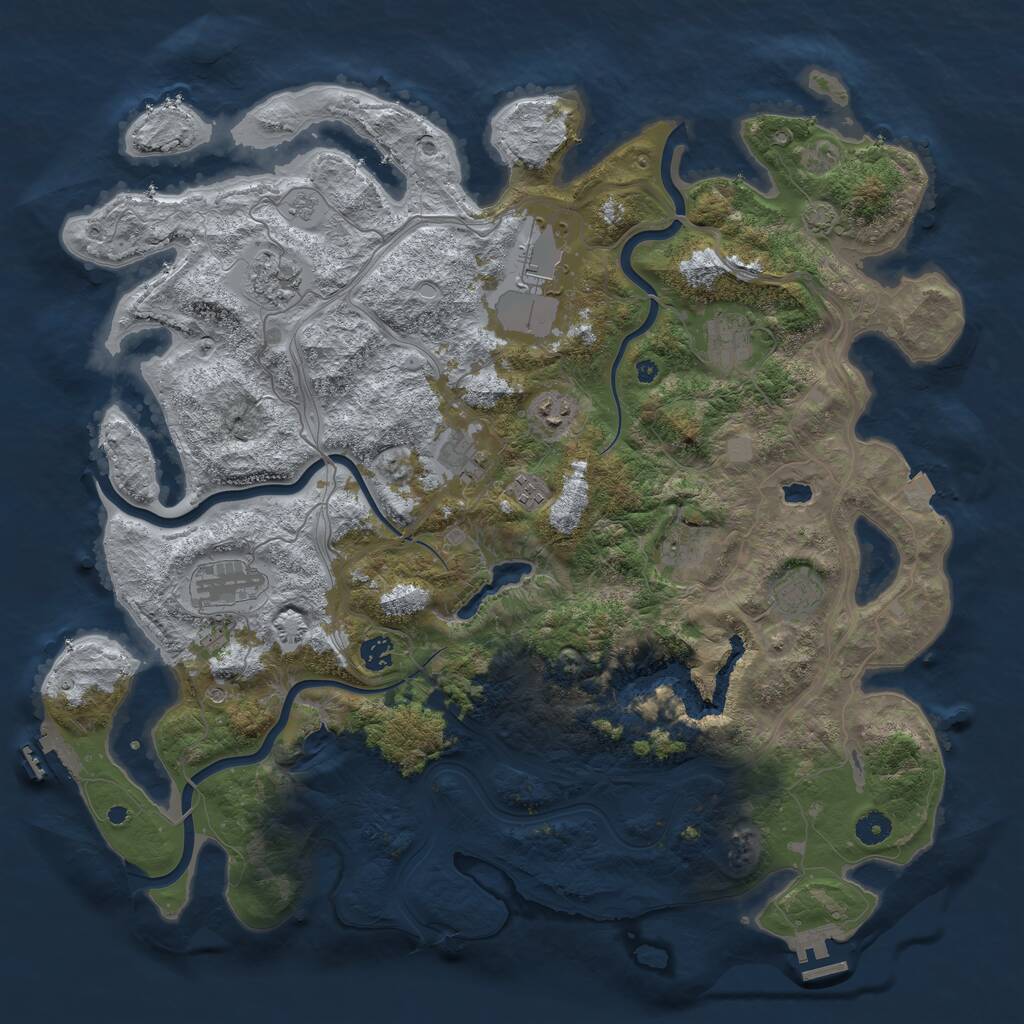 Rust Map: Procedural Map, Size: 4500, Seed: 9653935, 16 Monuments