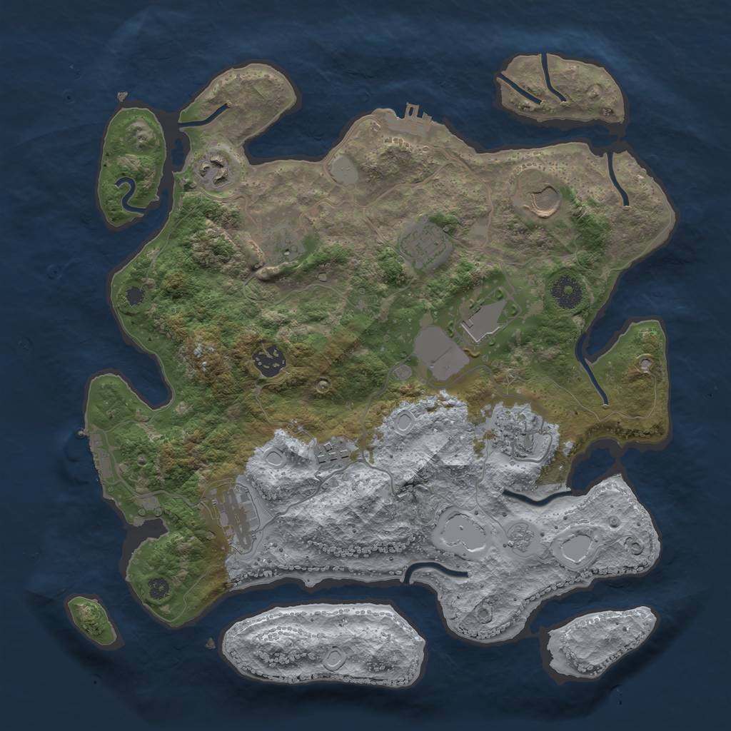 Rust Map: Procedural Map, Size: 3500, Seed: 4564645, 15 Monuments