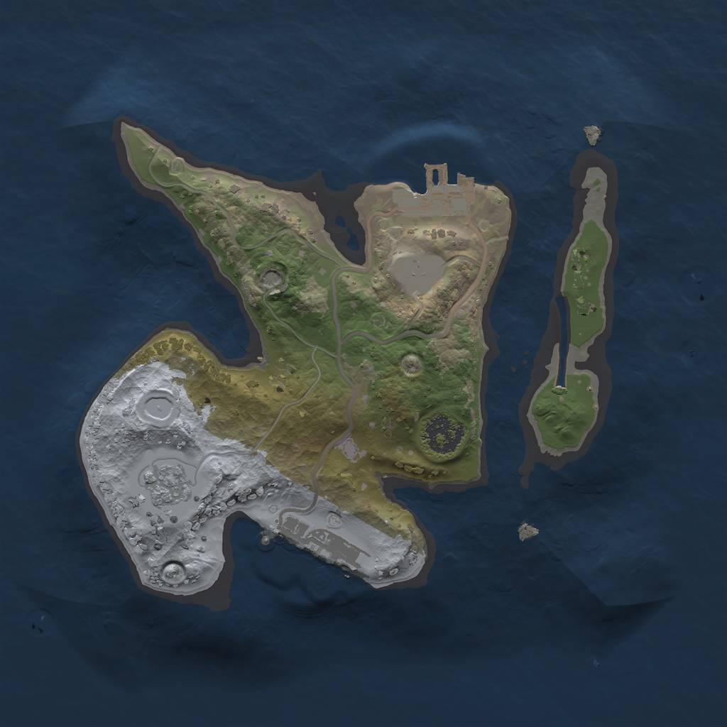 Rust Map: Procedural Map, Size: 1950, Seed: 53417, 6 Monuments