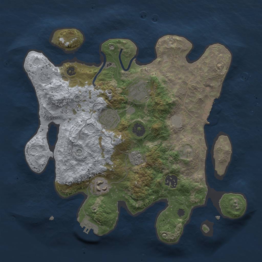 Rust Map: Procedural Map, Size: 3000, Seed: 1749970439, 12 Monuments