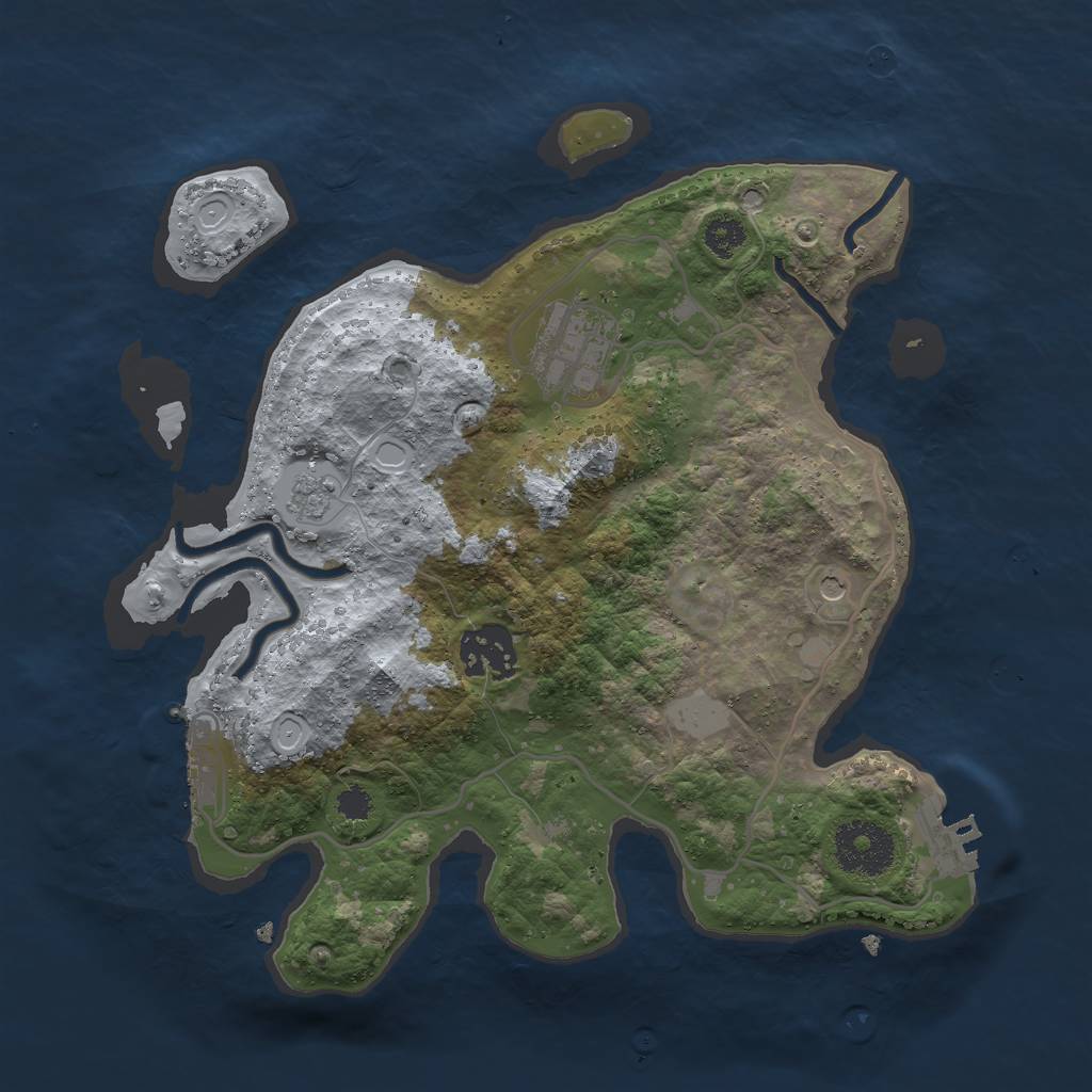 Rust Map: Procedural Map, Size: 2800, Seed: 1646464, 9 Monuments