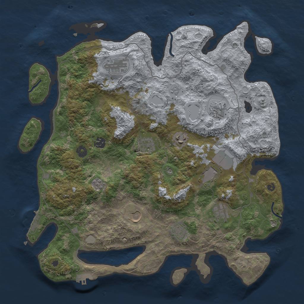 Rust Map: Procedural Map, Size: 4000, Seed: 87502013, 17 Monuments