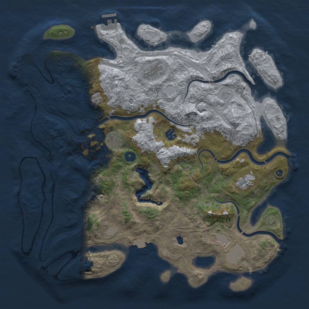 Rust Map: Procedural Map, Size: 4250, Seed: 967670787, 11 Monuments