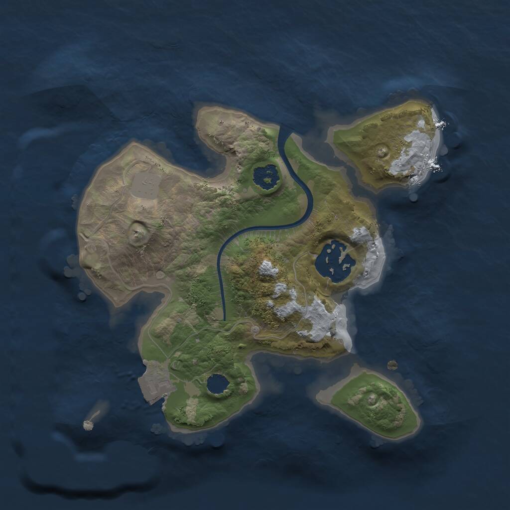 Rust Map: Procedural Map, Size: 2000, Seed: 1534498522, 2 Monuments