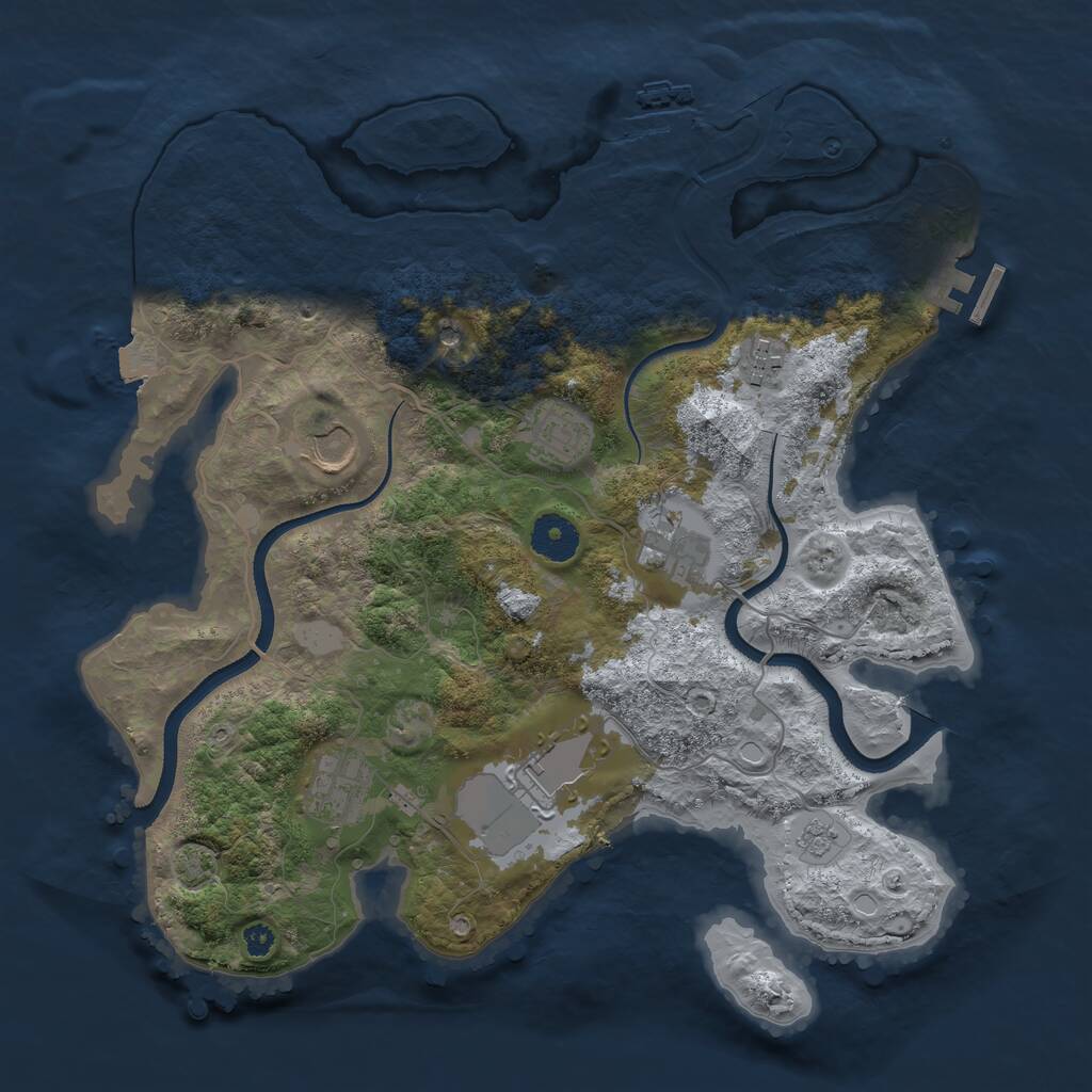 Rust Map: Procedural Map, Size: 3500, Seed: 235252352, 12 Monuments