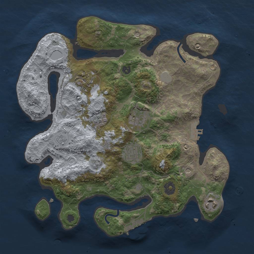 Rust Map: Procedural Map, Size: 3000, Seed: 19030059, 12 Monuments