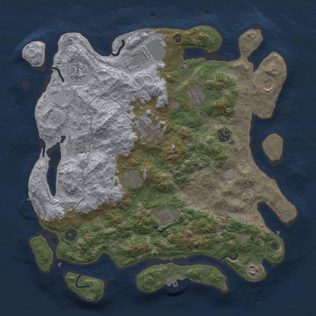 Rust Map: Procedural Map, Size: 4000, Seed: 1557, 17 Monuments