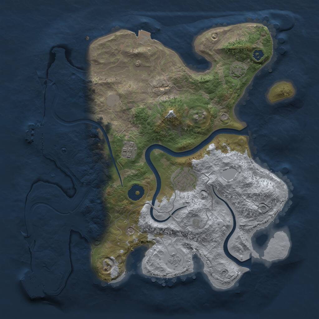 Rust Map: Procedural Map, Size: 3000, Seed: 24984, 8 Monuments