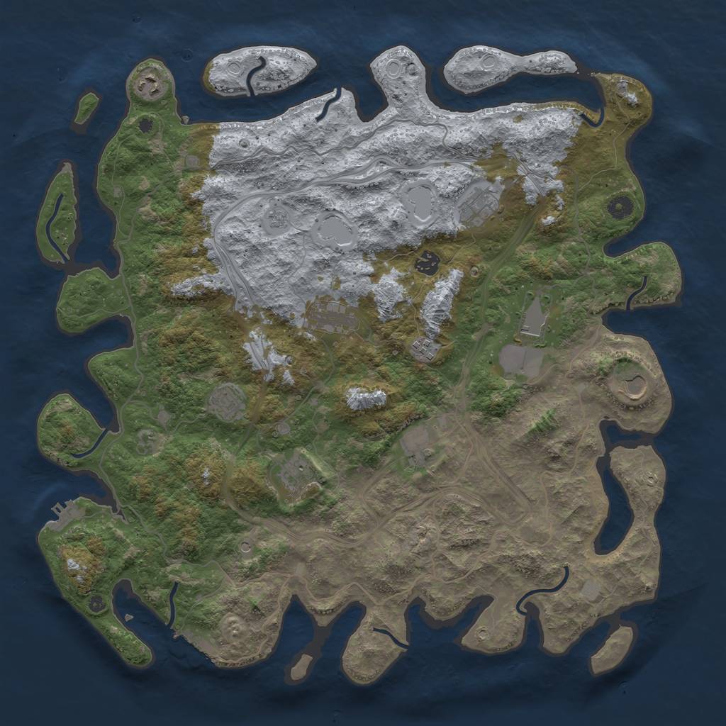 Rust Map: Procedural Map, Size: 4500, Seed: 276067489, 17 Monuments