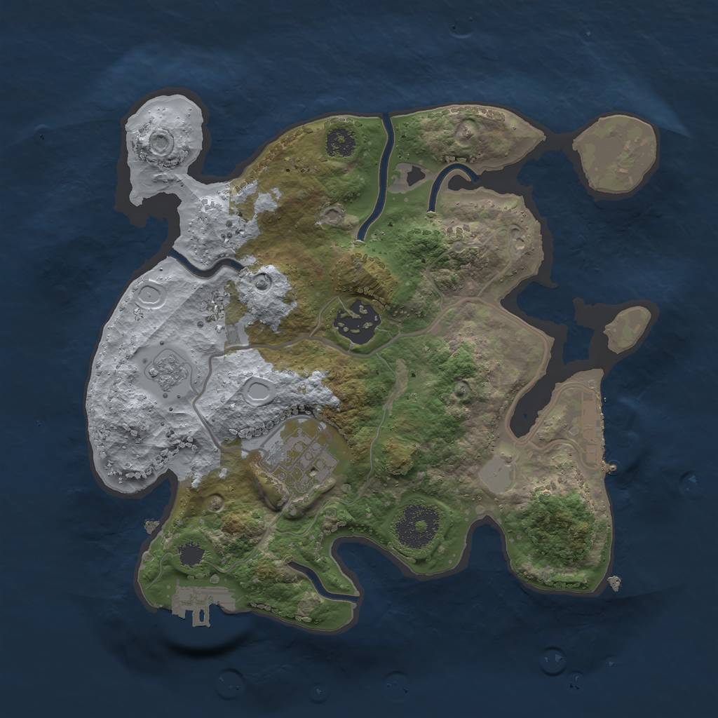 Rust Map: Procedural Map, Size: 2500, Seed: 1159747362, 8 Monuments