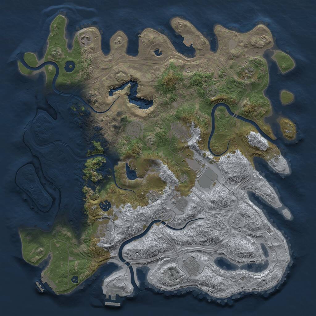 Rust Map: Procedural Map, Size: 4250, Seed: 1367649780, 16 Monuments