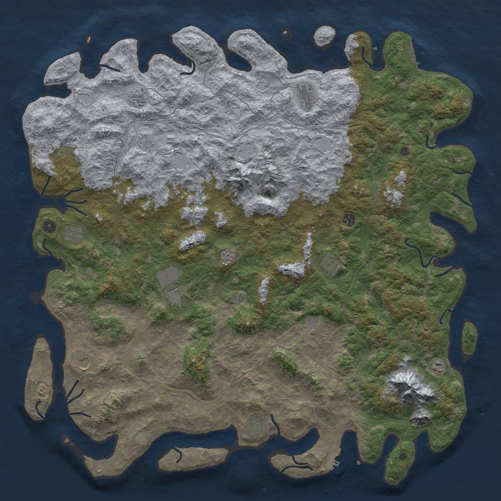 Rust Map: Procedural Map, Size: 6000, Seed: 25385934, 18 Monuments