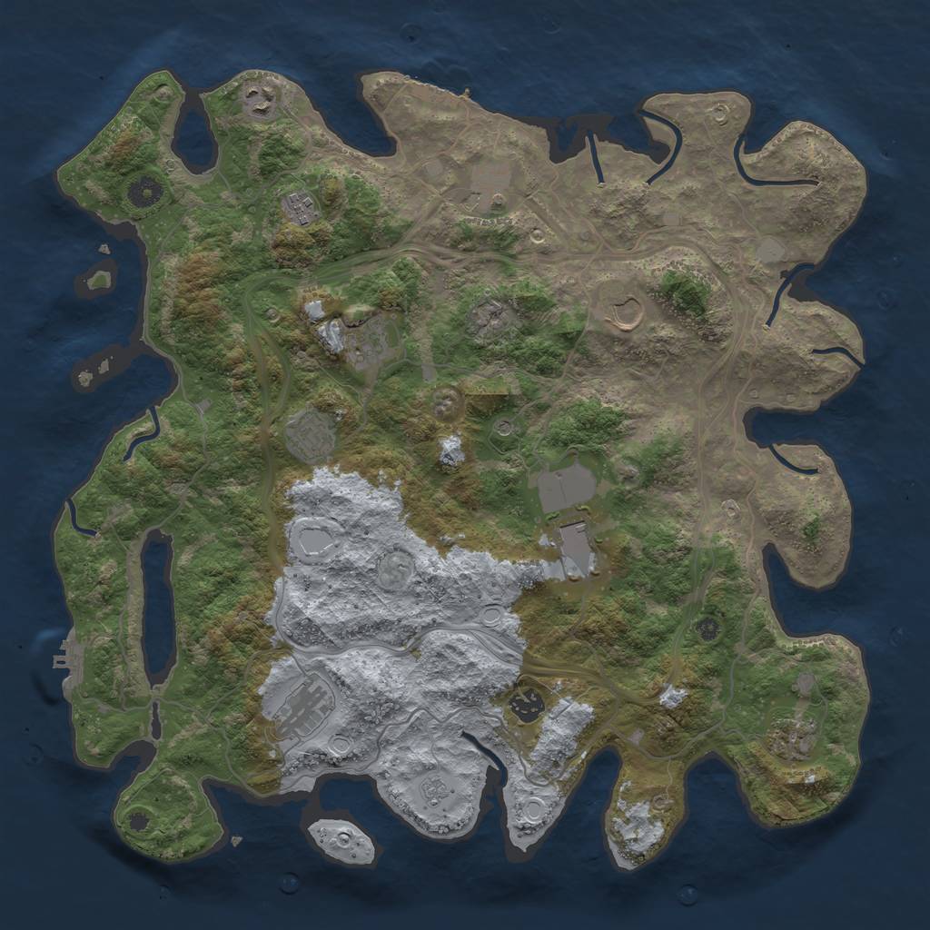 Rust Map: Procedural Map, Size: 4250, Seed: 1806450492, 17 Monuments