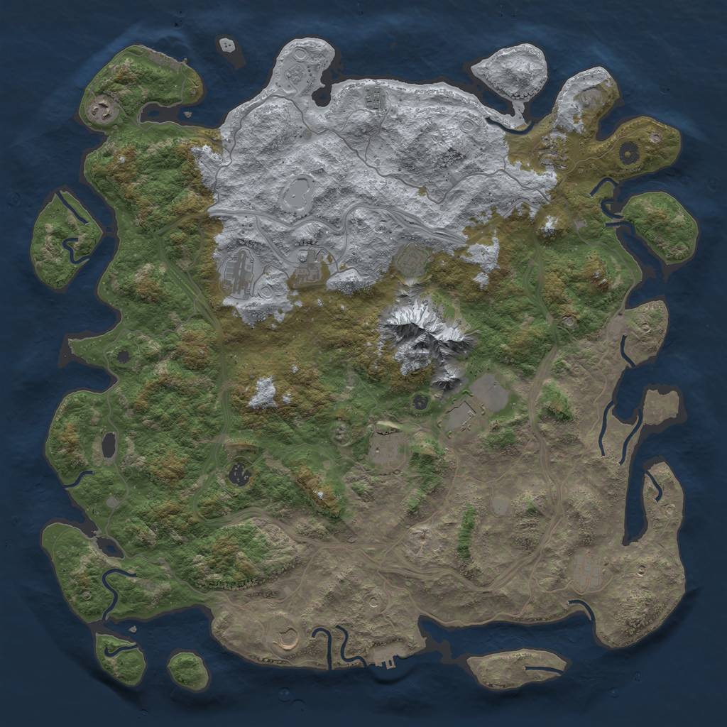 Rust Map: Procedural Map, Size: 5000, Seed: 82596999, 18 Monuments