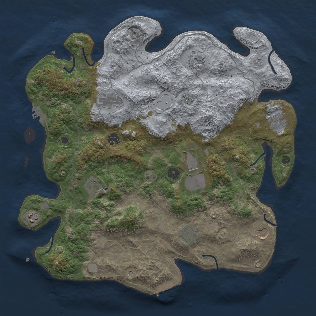 Rust Map: Procedural Map, Size: 4000, Seed: 17941332, 17 Monuments