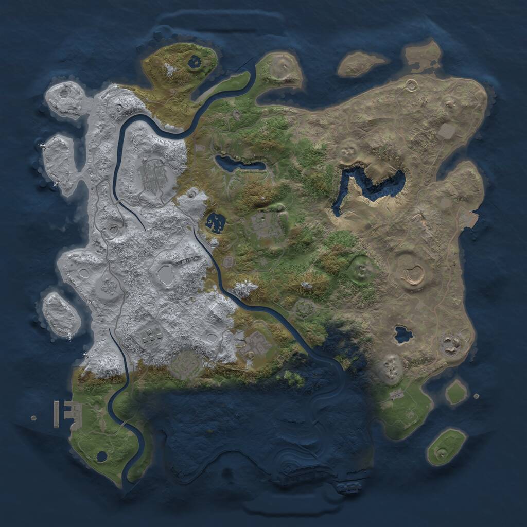 Rust Map: Procedural Map, Size: 4000, Seed: 5069885, 14 Monuments