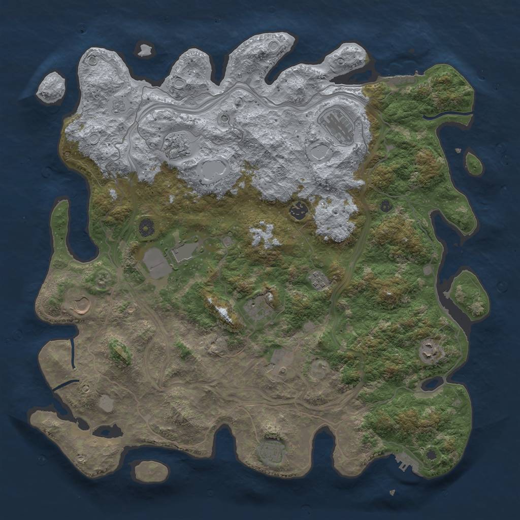 Rust Map: Procedural Map, Size: 4500, Seed: 81758169, 17 Monuments