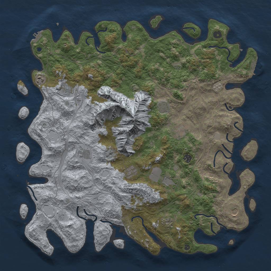 Rust Map: Procedural Map, Size: 5000, Seed: 47711660, 18 Monuments
