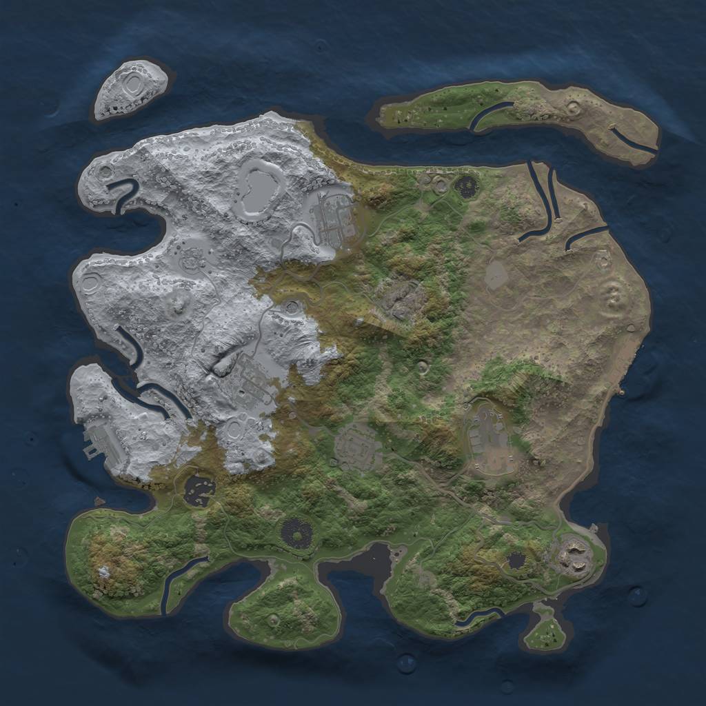 Rust Map: Procedural Map, Size: 3350, Seed: 12, 13 Monuments