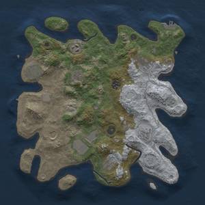 Thumbnail Rust Map: Procedural Map, Size: 3500, Seed: 742607183, 17 Monuments