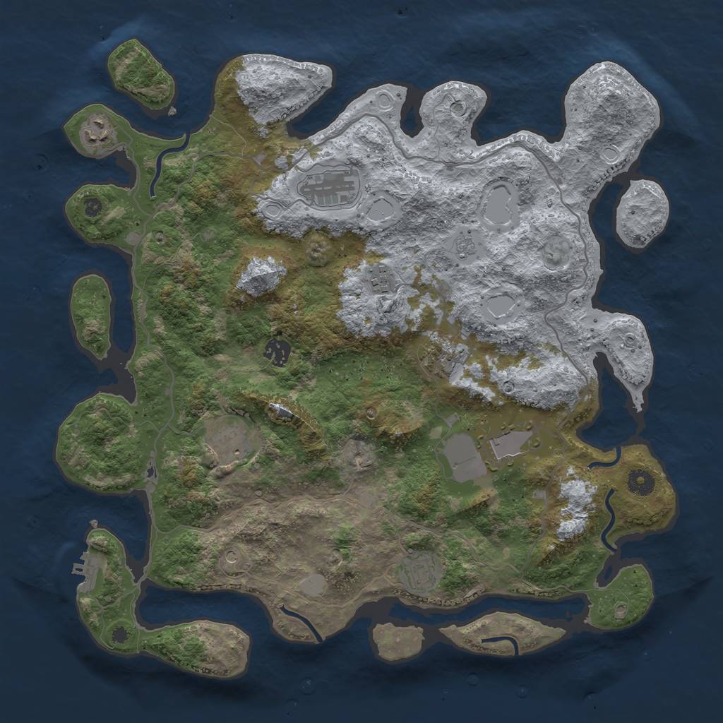 Rust Map: Procedural Map, Size: 4000, Seed: 350031, 14 Monuments