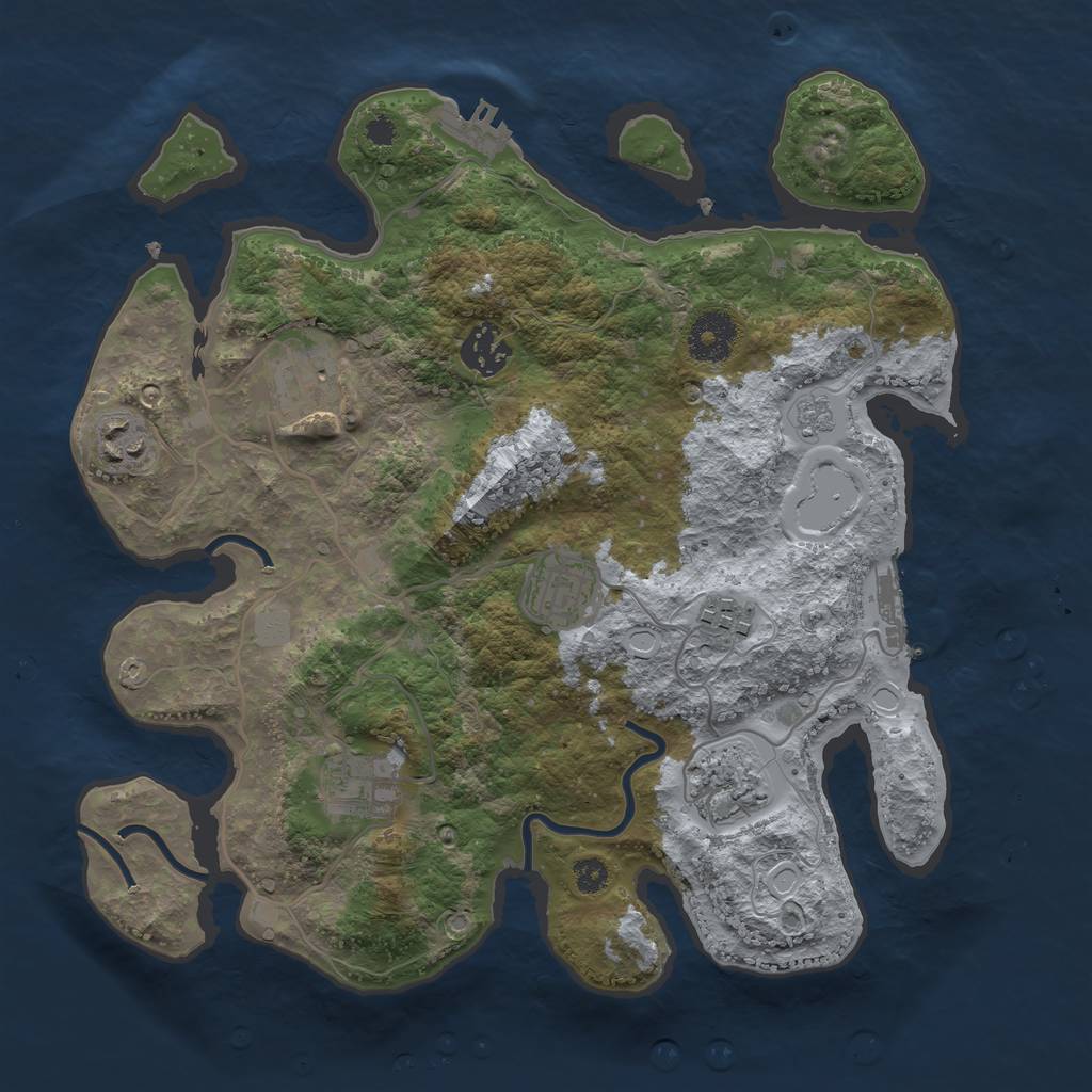 Rust Map: Procedural Map, Size: 3250, Seed: 14146, 13 Monuments