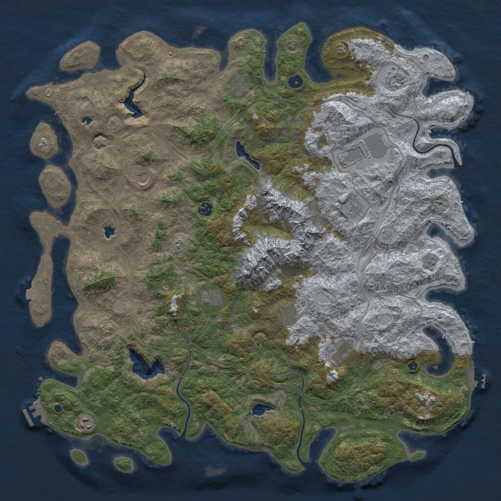 Rust Map: Procedural Map, Size: 5500, Seed: 867539, 17 Monuments