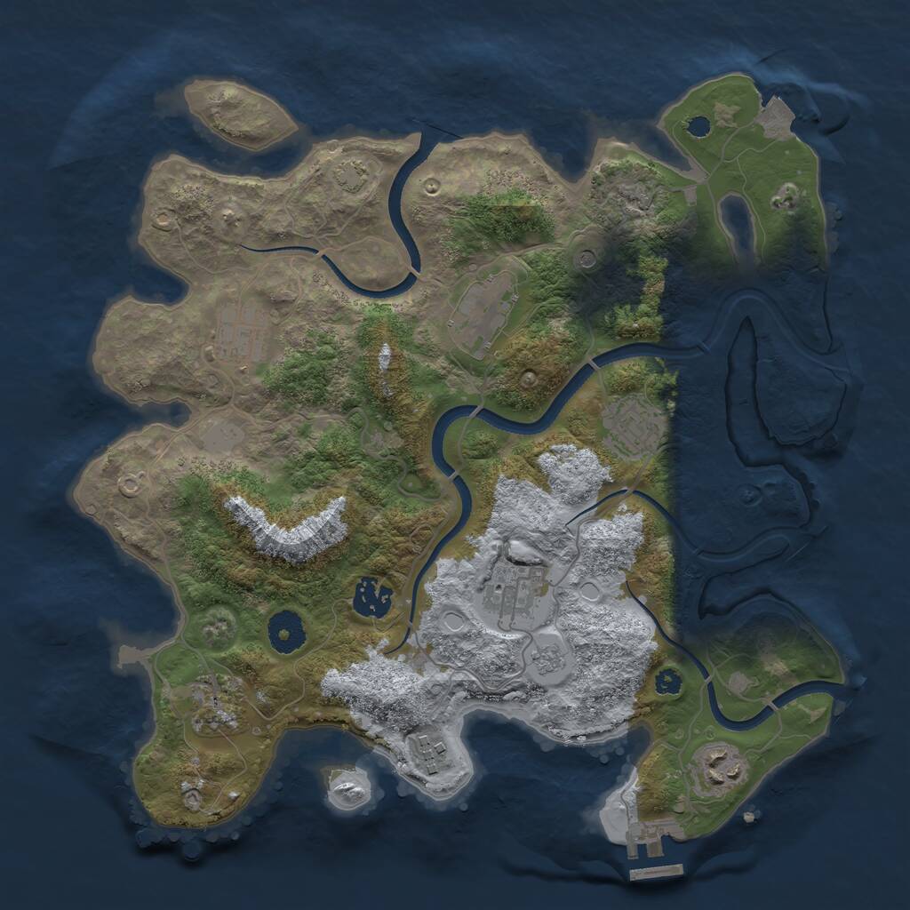 Rust Map: Procedural Map, Size: 3426, Seed: 3553, 13 Monuments