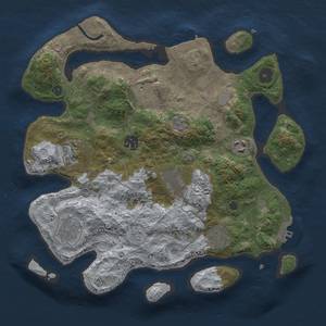 Thumbnail Rust Map: Procedural Map, Size: 3300, Seed: 15125124, 15 Monuments