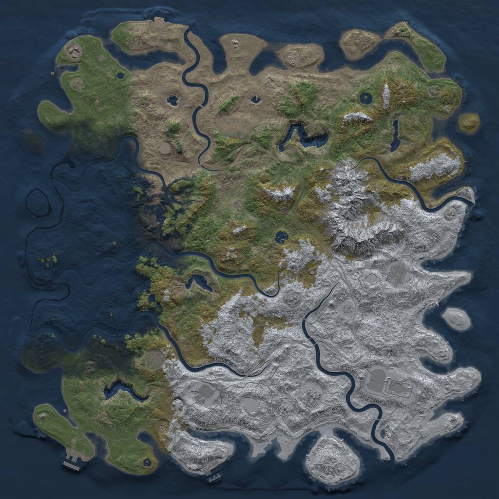Rust Map: Procedural Map, Size: 6000, Seed: 1977218, 16 Monuments