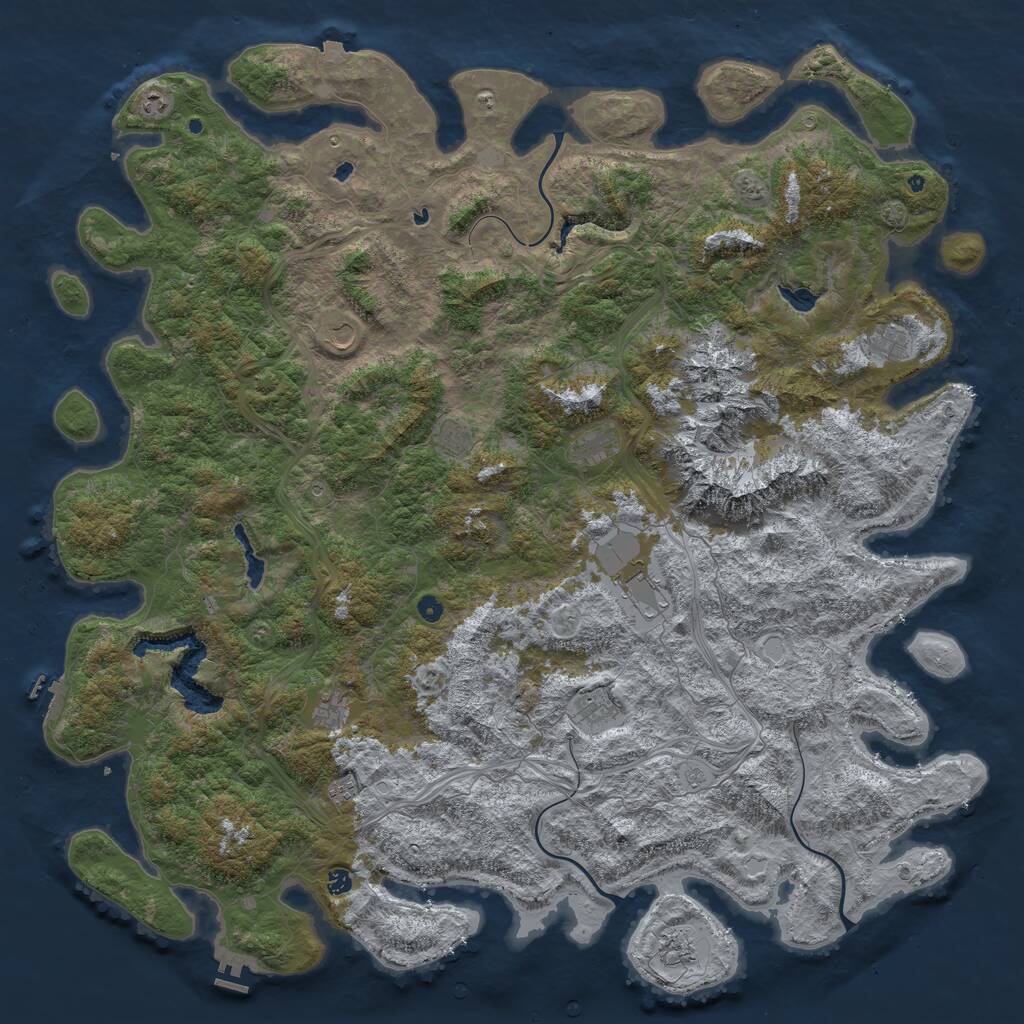 Rust Map: Procedural Map, Size: 6000, Seed: 1977218, 17 Monuments