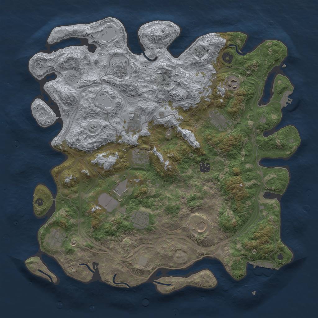 Rust Map: Procedural Map, Size: 4250, Seed: 545147264, 18 Monuments