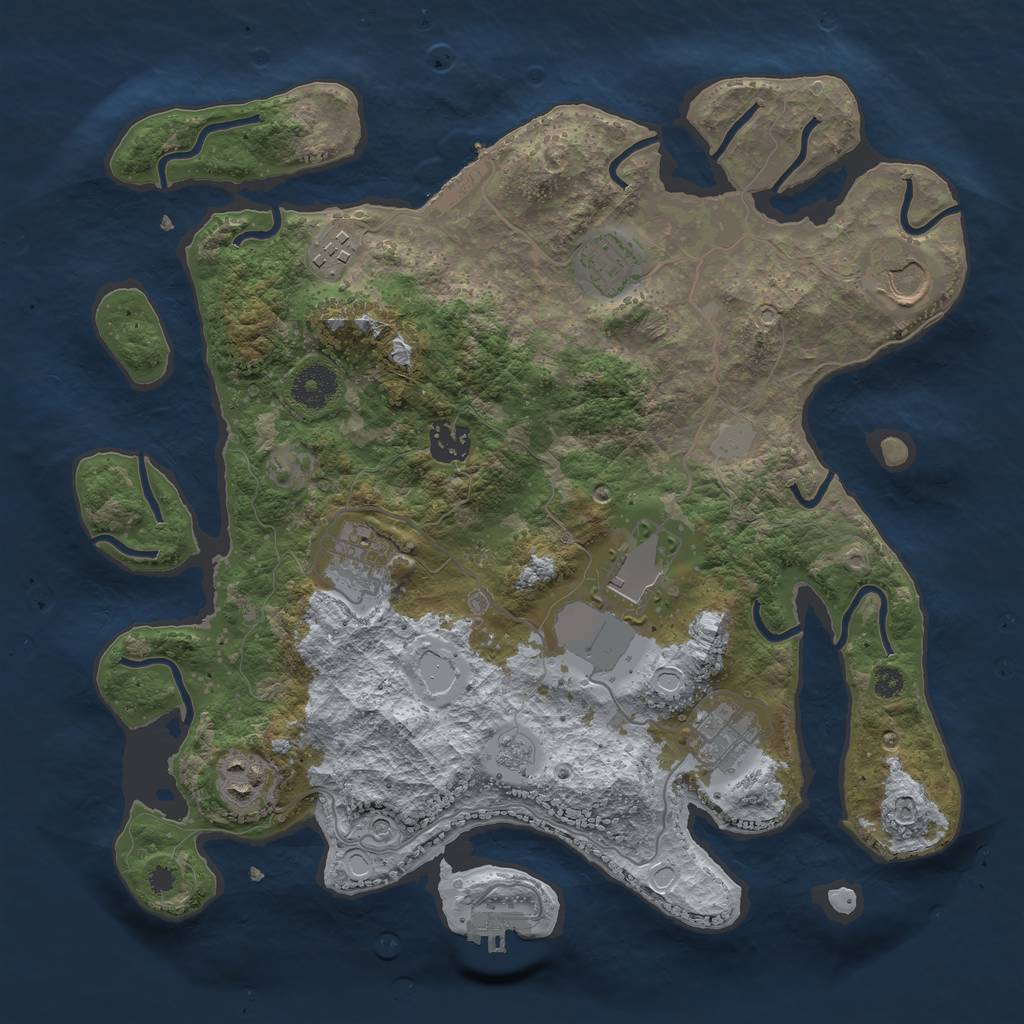 Rust Map: Procedural Map, Size: 3500, Seed: 1796377570, 15 Monuments