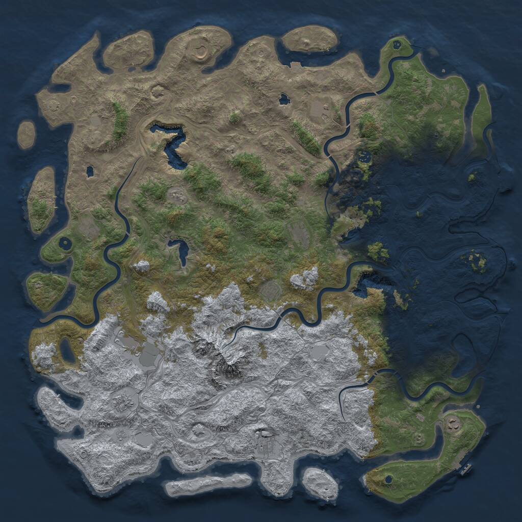 Rust Map: Procedural Map, Size: 6000, Seed: 149546514, 17 Monuments