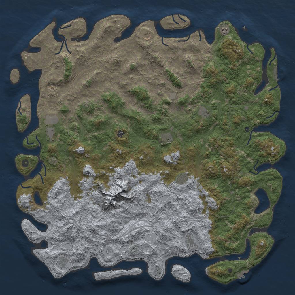 Rust Map: Procedural Map, Size: 6000, Seed: 149546514, 18 Monuments