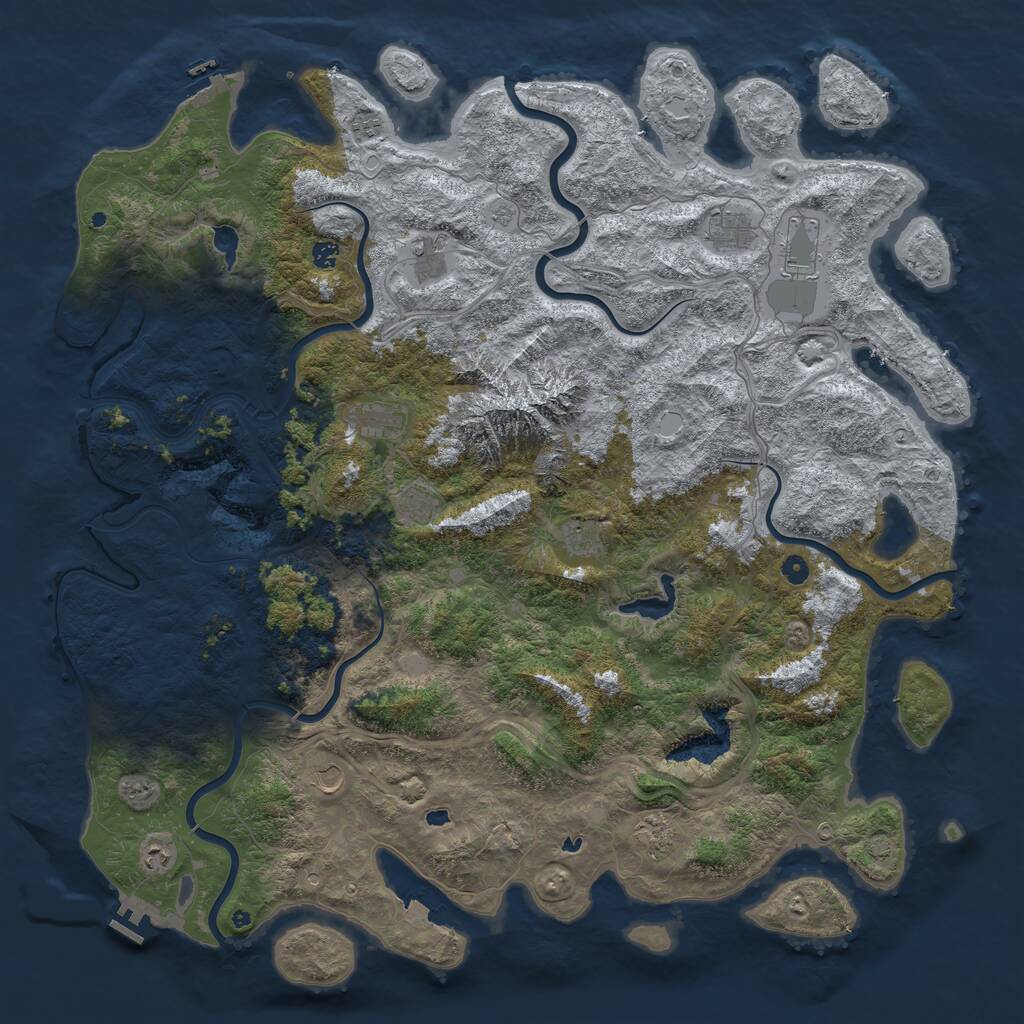 Rust Map: Procedural Map, Size: 5555, Seed: 3333, 17 Monuments