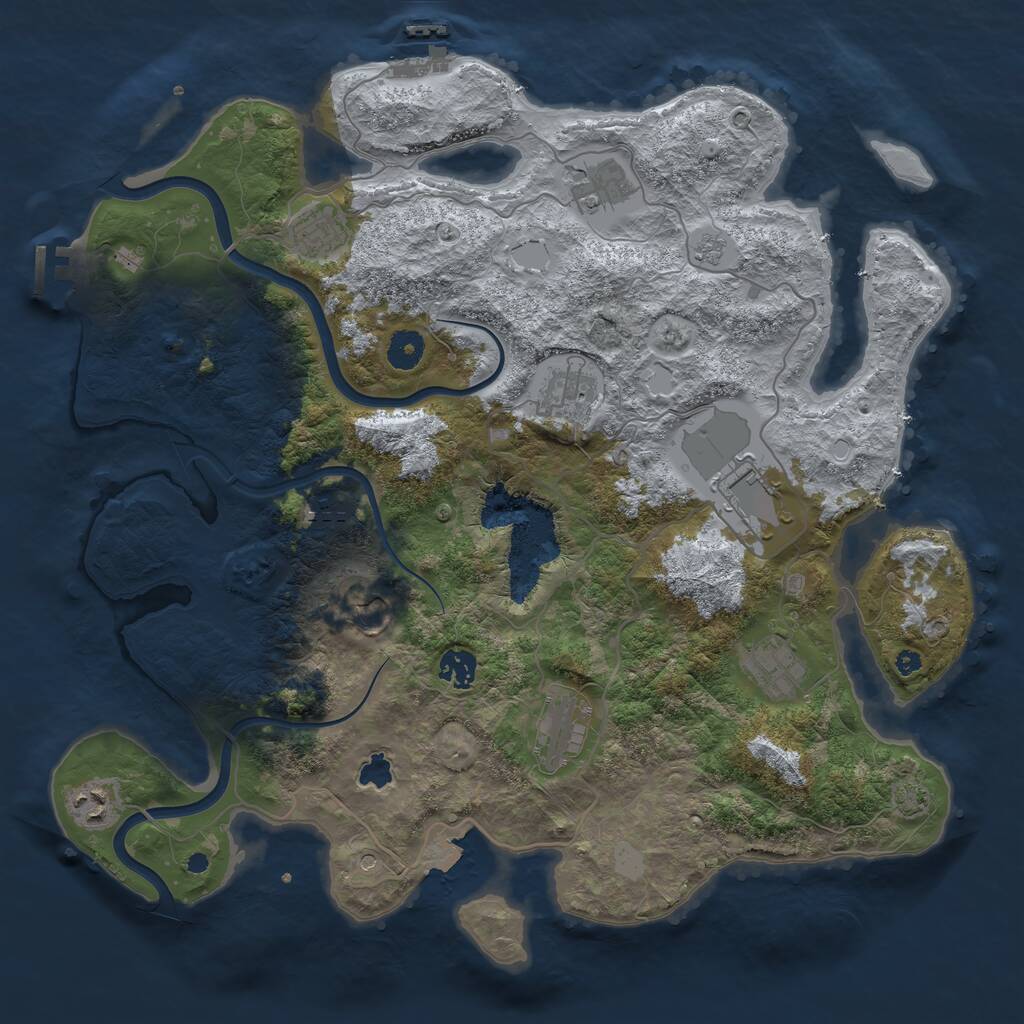 Rust Map: Procedural Map, Size: 4000, Seed: 1618178120, 16 Monuments