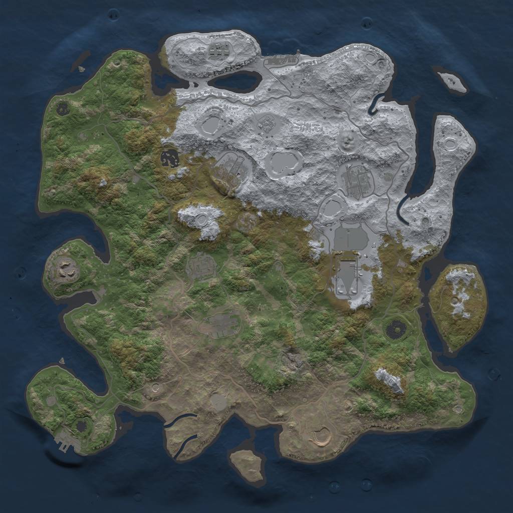 Rust Map: Procedural Map, Size: 4000, Seed: 1618178120, 16 Monuments