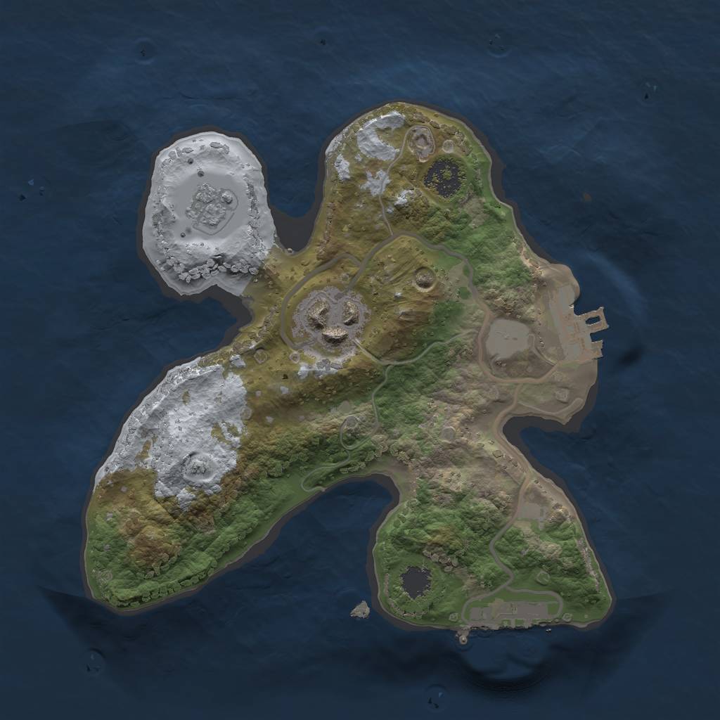 Rust Map: Procedural Map, Size: 2000, Seed: 32345, 7 Monuments