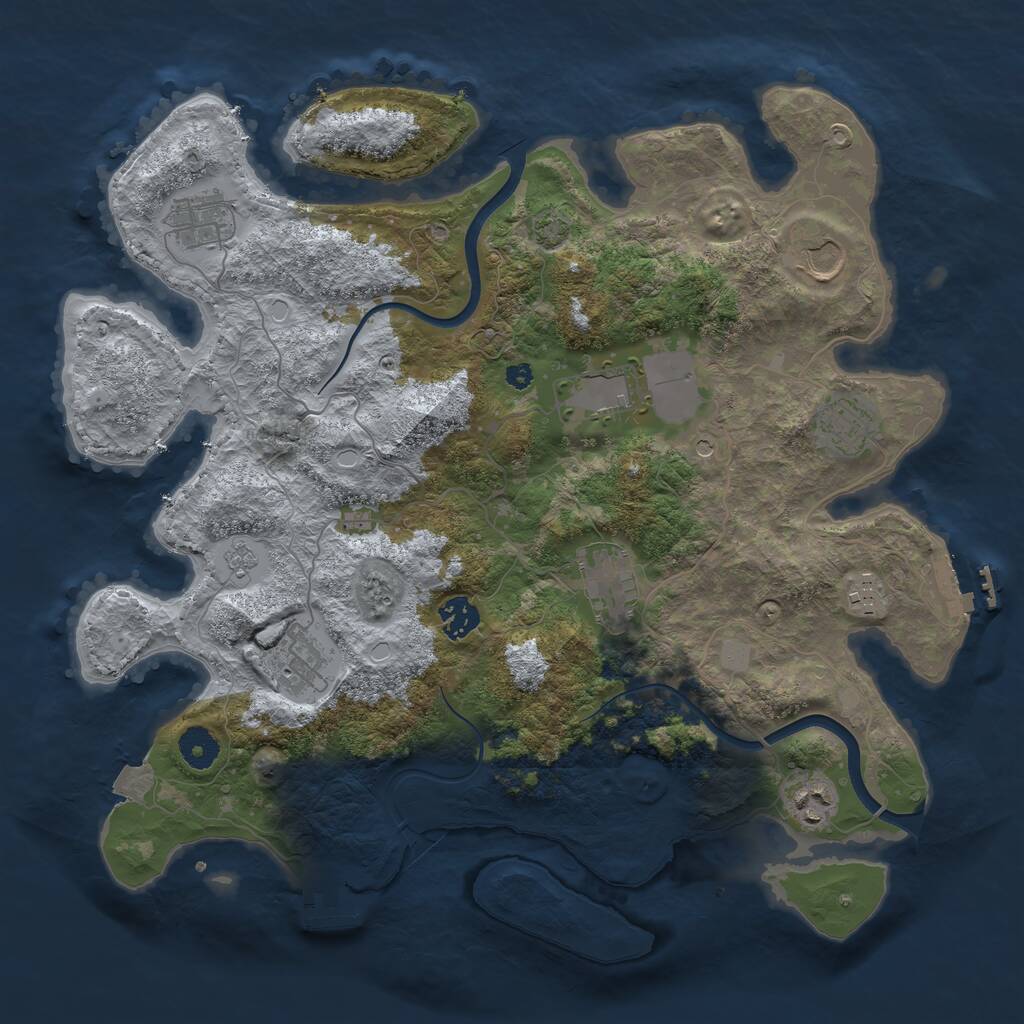 Rust Map: Procedural Map, Size: 3800, Seed: 55251405, 15 Monuments
