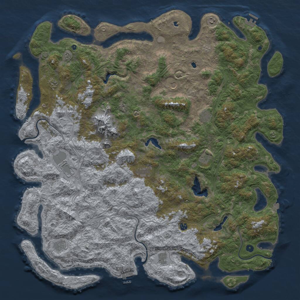 Rust Map: Procedural Map, Size: 6000, Seed: 1428412170, 17 Monuments