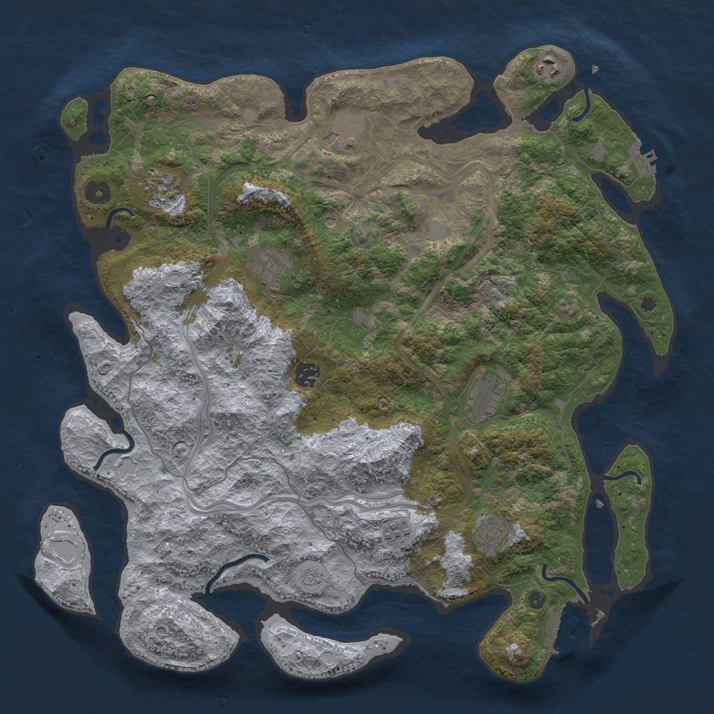 Rust Map: Procedural Map, Size: 4250, Seed: 542799, 15 Monuments